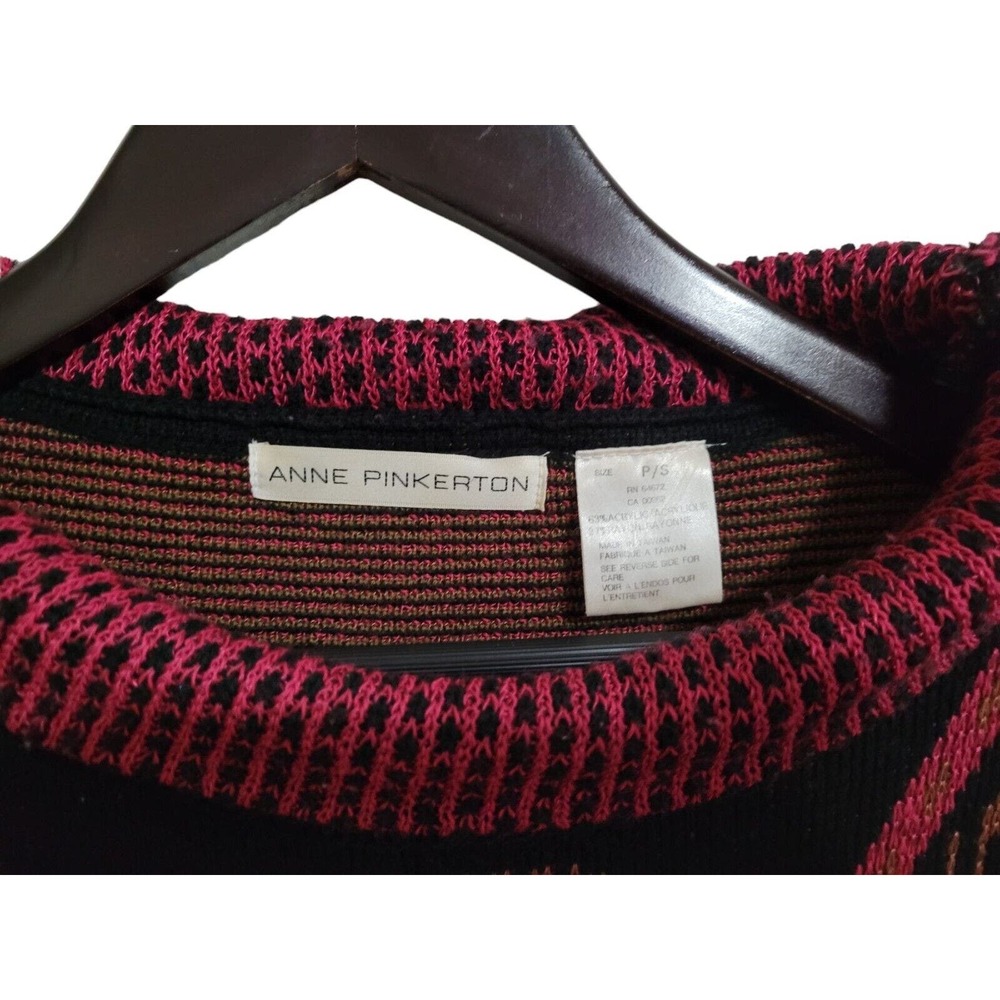 Anne Pinkerton Size Small Vintage 90's Sweater Grannycore Art to Wear Pockets - Picture 3 of 4